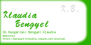 klaudia bengyel business card